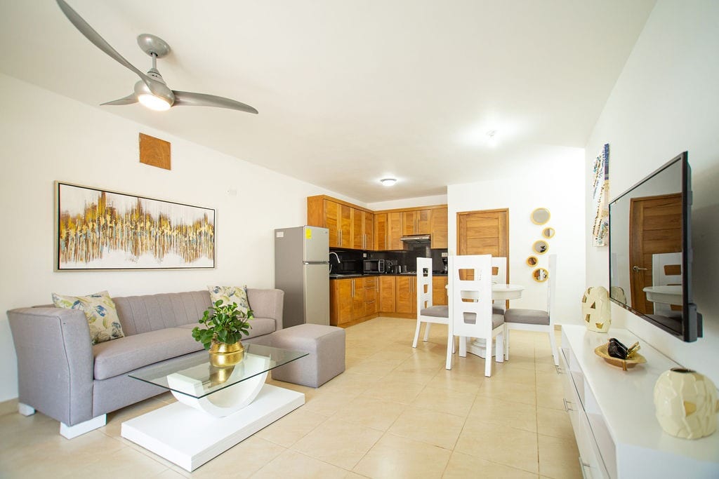 Modern condominium interior at Cristamar, Cabarete